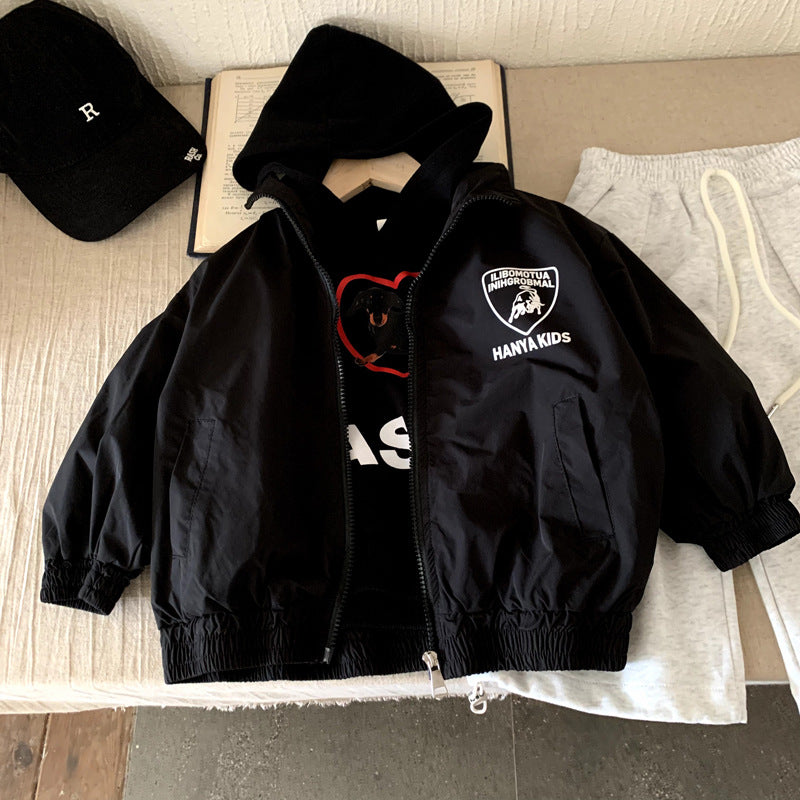 Letter printed waterproof submachine jacket
