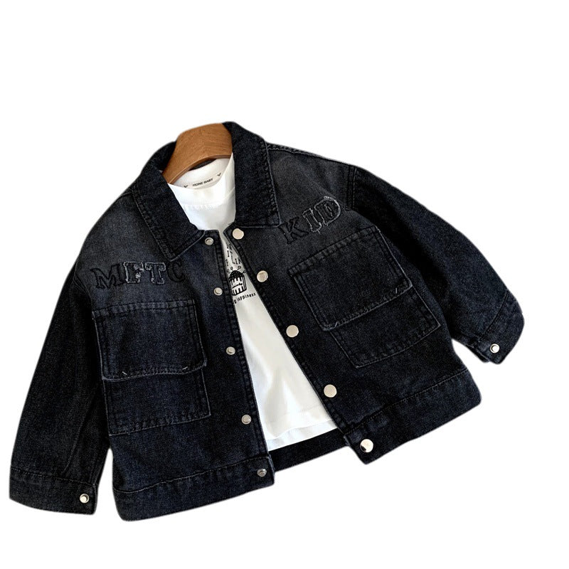 Girls' denim jacket versatile gradient jacket