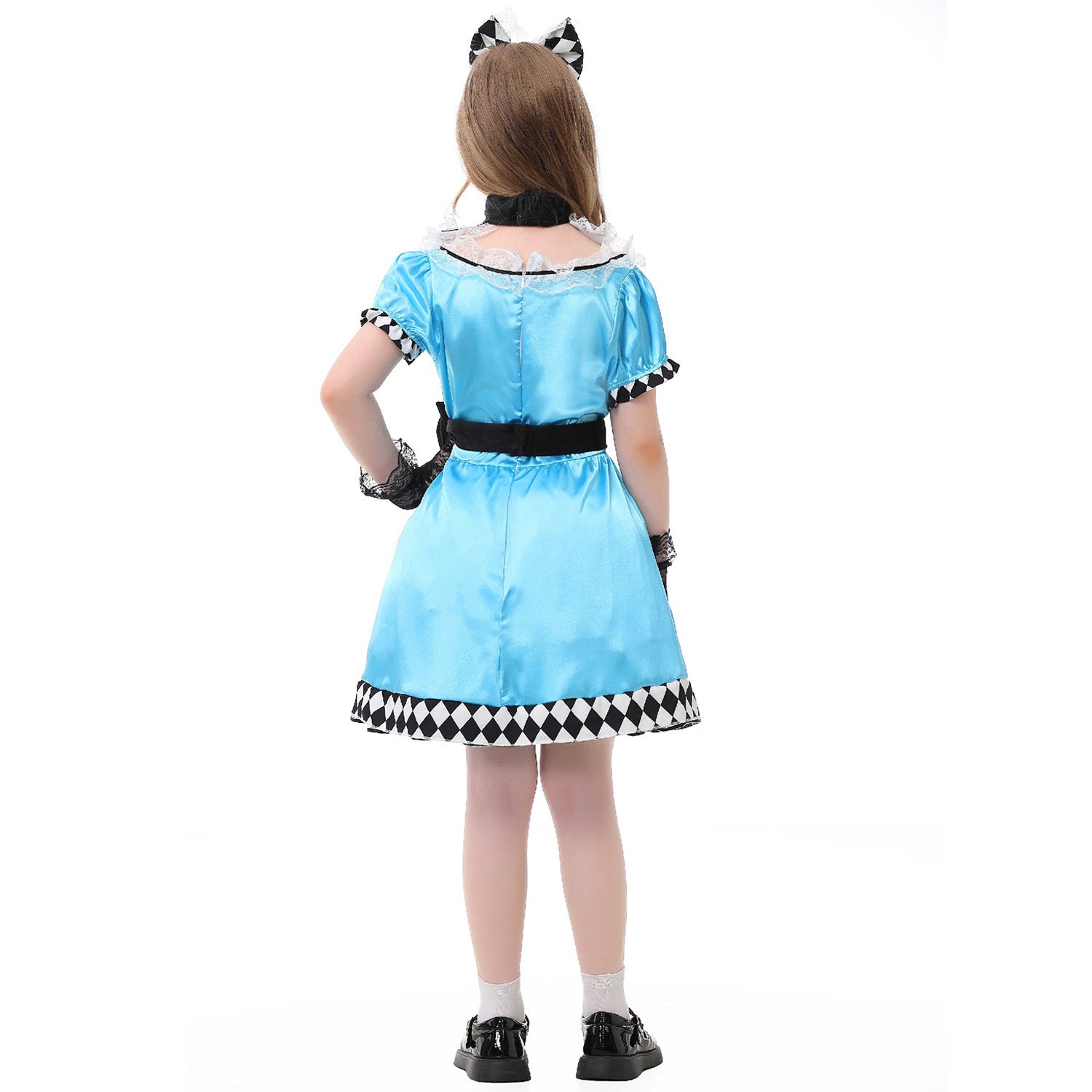 Alice in Wonderland Costume Cosplay Maid Dress for Kids - Sky Blue Lace Dress