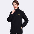 Fleece Jacket for Women Lined Thickened Zip-Up Stand Collar Loose Sporty Hoodie Warm Top