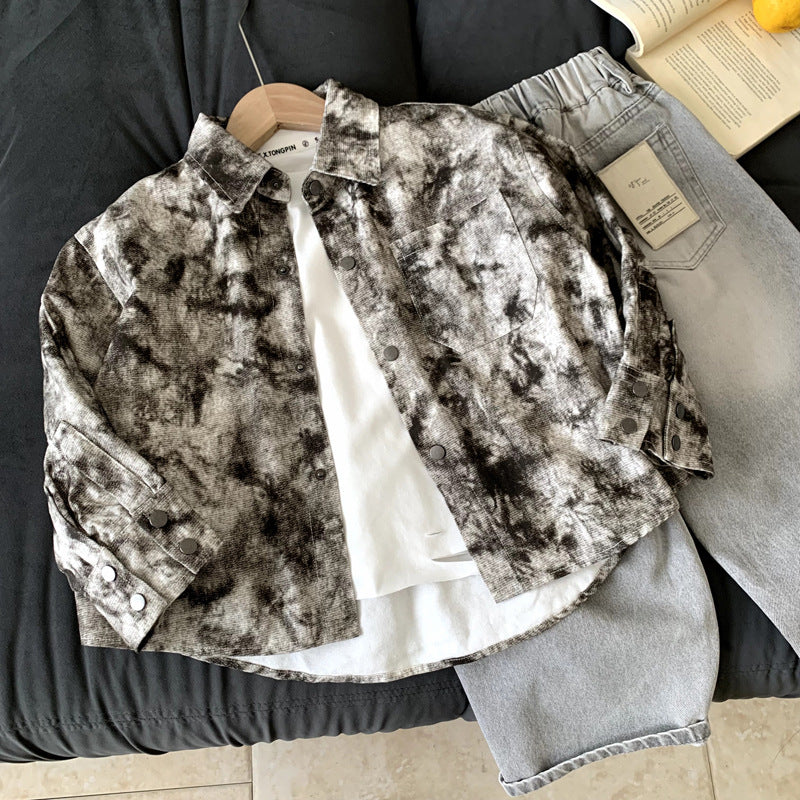 Boys' autumn shirt children's long sleeved jacket