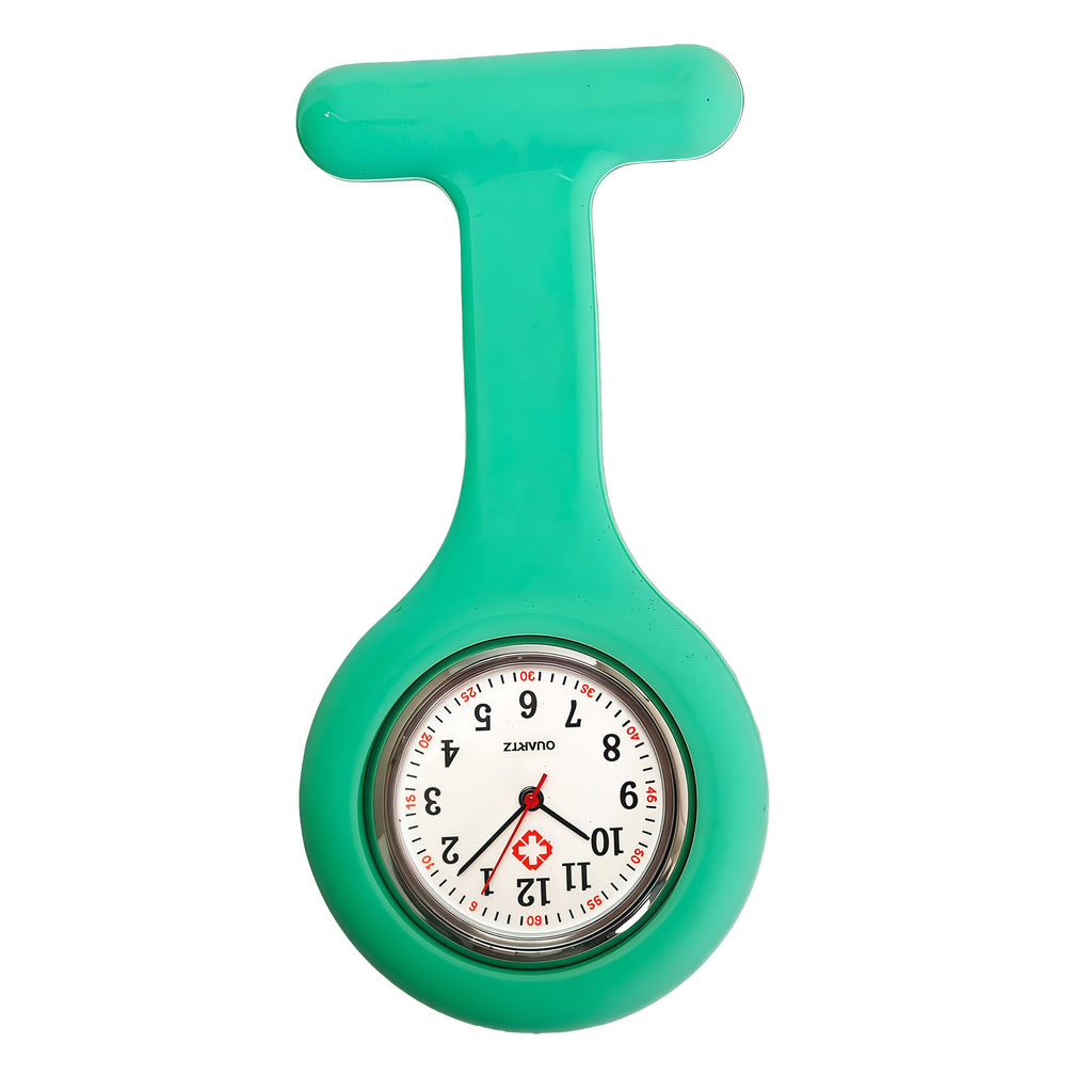 Colorful Silicone Nurse Solid Color Student Exam Pocket Watch Simple Chest Watch Round