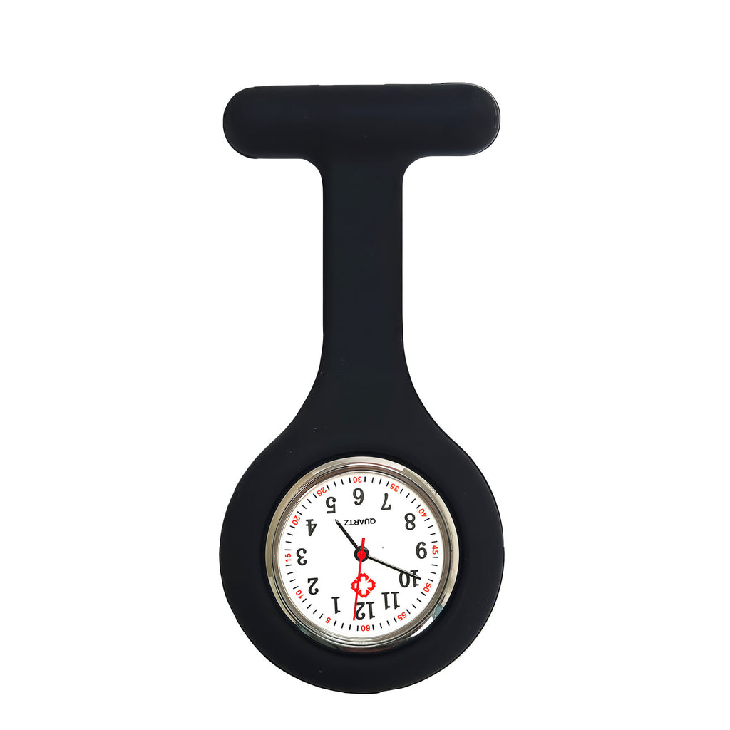 Colorful Silicone Nurse Solid Color Student Exam Pocket Watch Simple Chest Watch Round