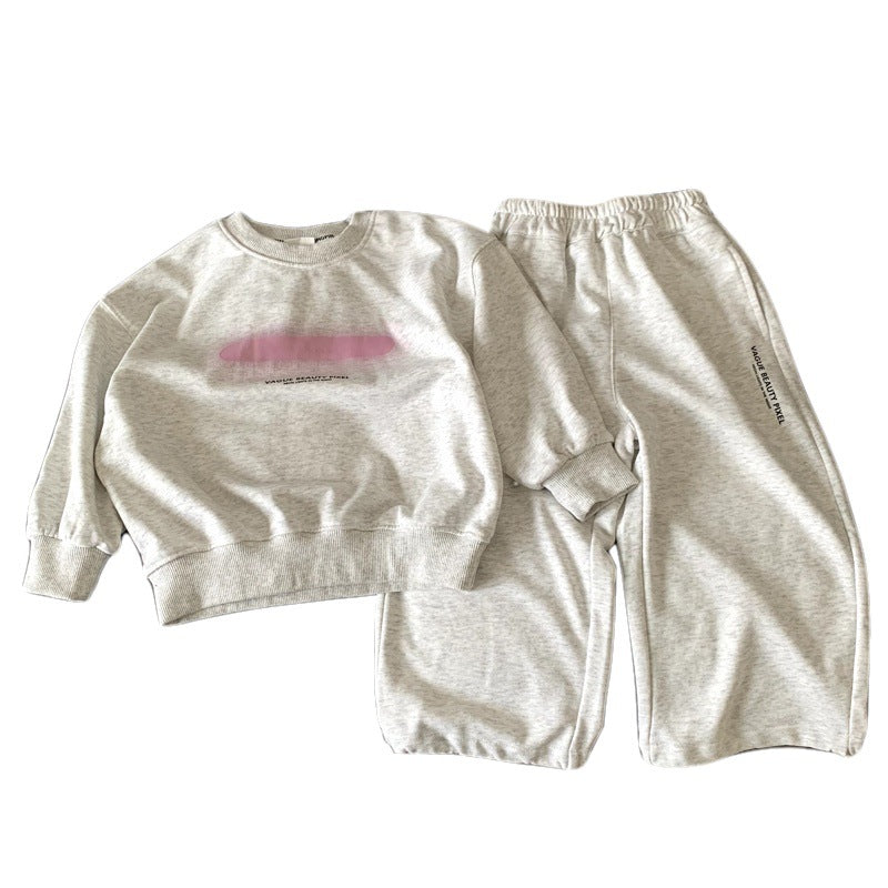 Loose sweatshirt girls' sweatpants two-piece set