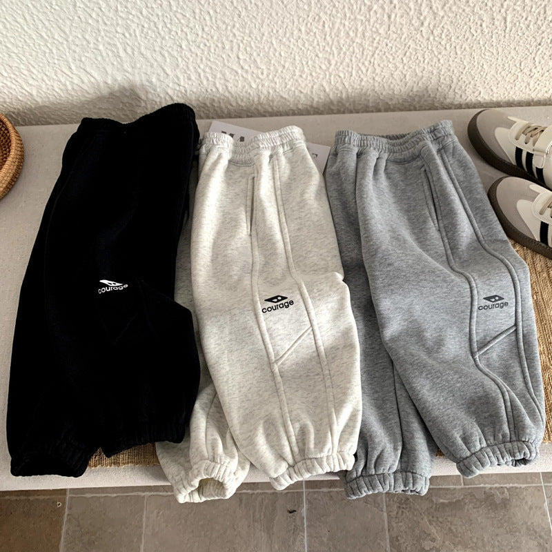 Thick casual versatile pants for autumn and winter
