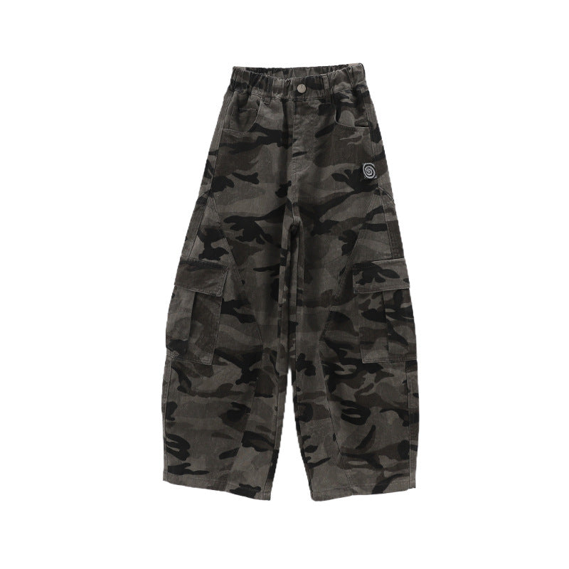 Boy's Camouflage Cargo Pants  Kids Big Kids Junior High School Students Straight Loose Boys Casual Long Pants