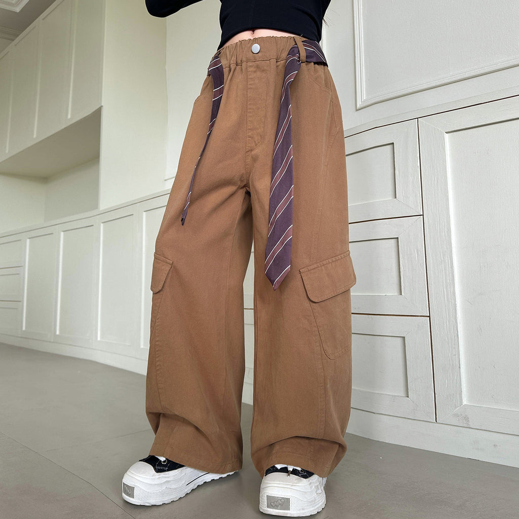 Girls' Cargo Pants Stylish Straight Leg Cargo Pants