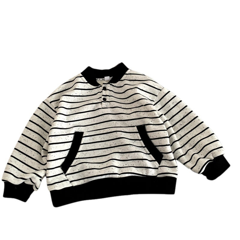 Boys' hoodie and children's top with added velvet