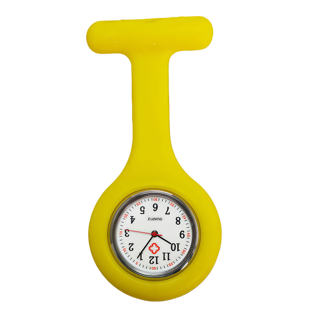 Colorful Silicone Nurse Solid Color Student Exam Pocket Watch Simple Chest Watch Round