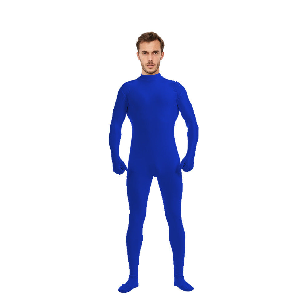 Multi-color Lycra Full-body Zentai Plain Hand and Foot Bodysuit for Halloween Stage Performanc
