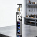 Windproof High‑Temperature High‑Power Outdoor Torch Lighter with LED Digital Display, Metal Body & Bottle Opener