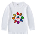 Children's cotton T-shirt with round neck and long sleeved base