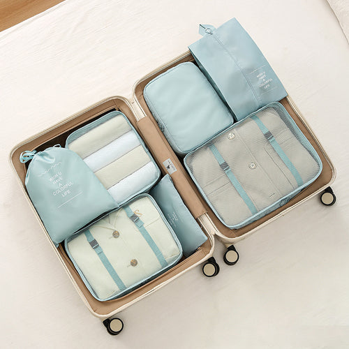 7Pcs Travel Packing Cubes, Luggage Organizer Set with Shoe Bag for Clothes Storage