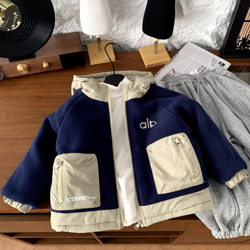 Girls' thick top boys' winter cotton jacket