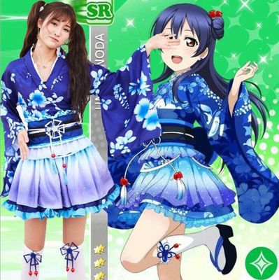 All Members LoveLive Summer Festival Yukata Kimono Modified Short Style Gokuraku Joudo Dance Cosplay Daily Wear Clothing