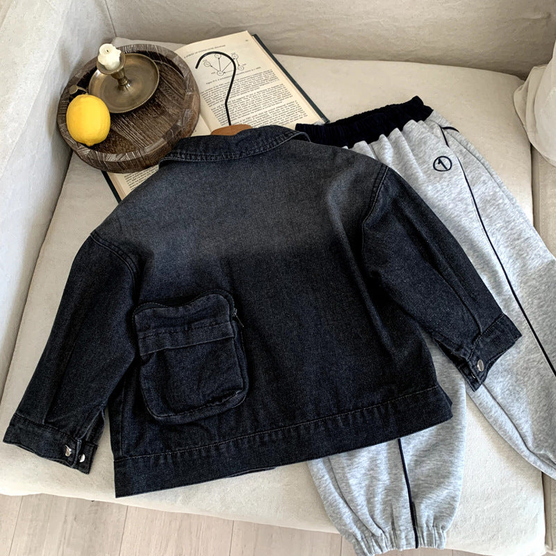 Girls' denim jacket versatile gradient jacket