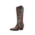 Botas Western Étnicas con Patchwork y Tacón Grueso – Mujer