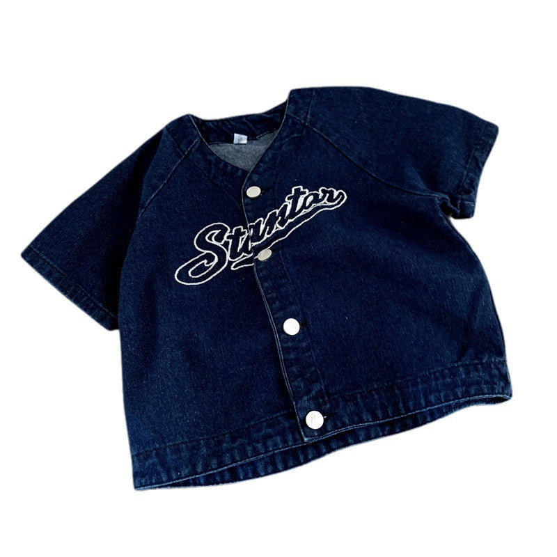 Autumn style mid sleeved vest jacket denim top