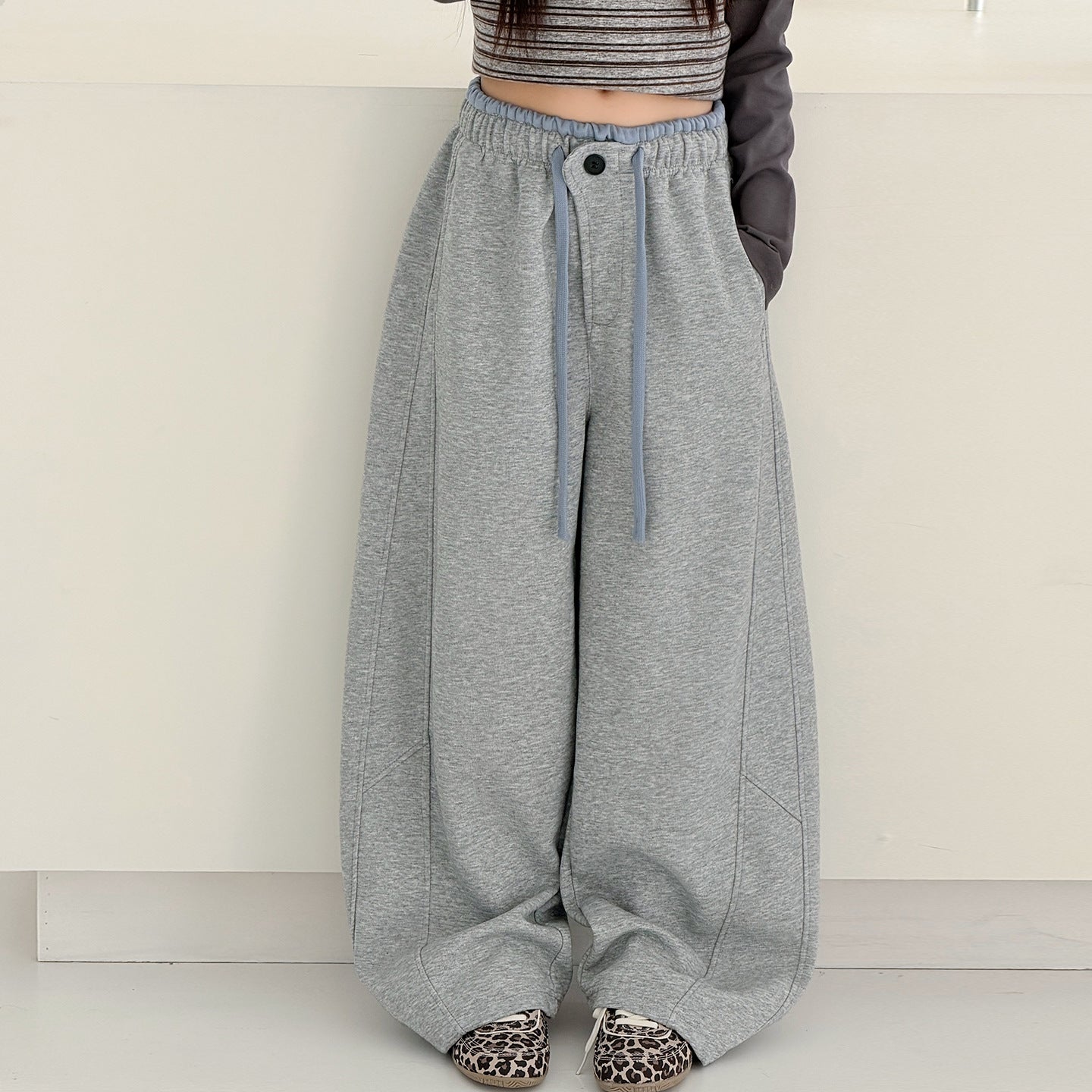 Cute Pants for Girls Casual Sporty Tapered Trousers for Teenagers and Children