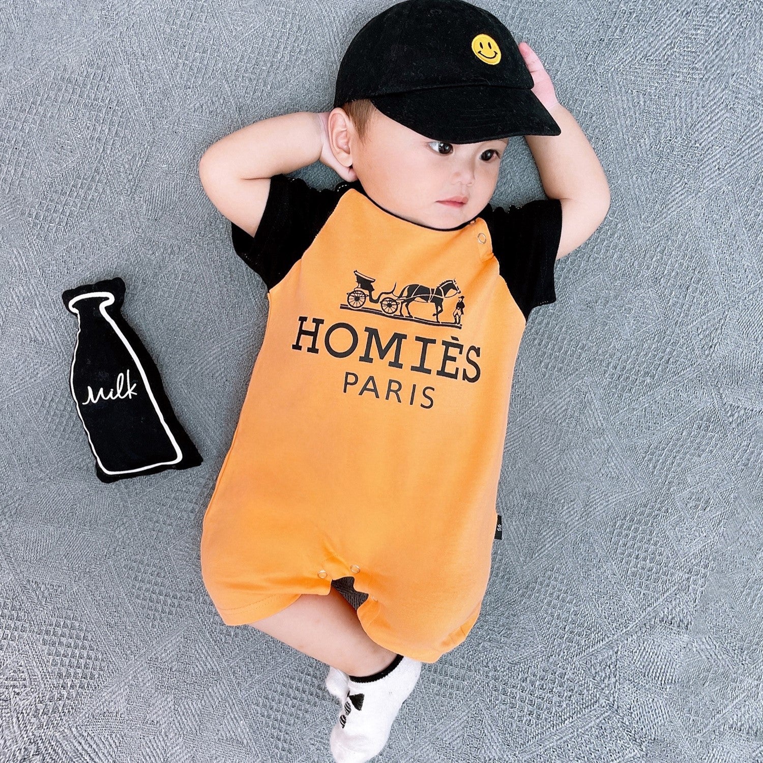 Short Sleeve Romper Lightweight Unisex Half Sleeve Crawler Newborn Onesie