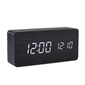 PVC Wooden Clock Multi-Function Alarm Clock LED Clock Thermometer Digital Clock Student Bedside Electronic Night Light Alarm