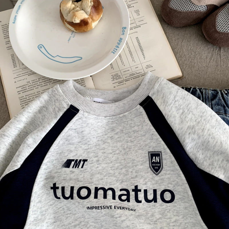 Children's long sleeved shirt versatile for baby girls