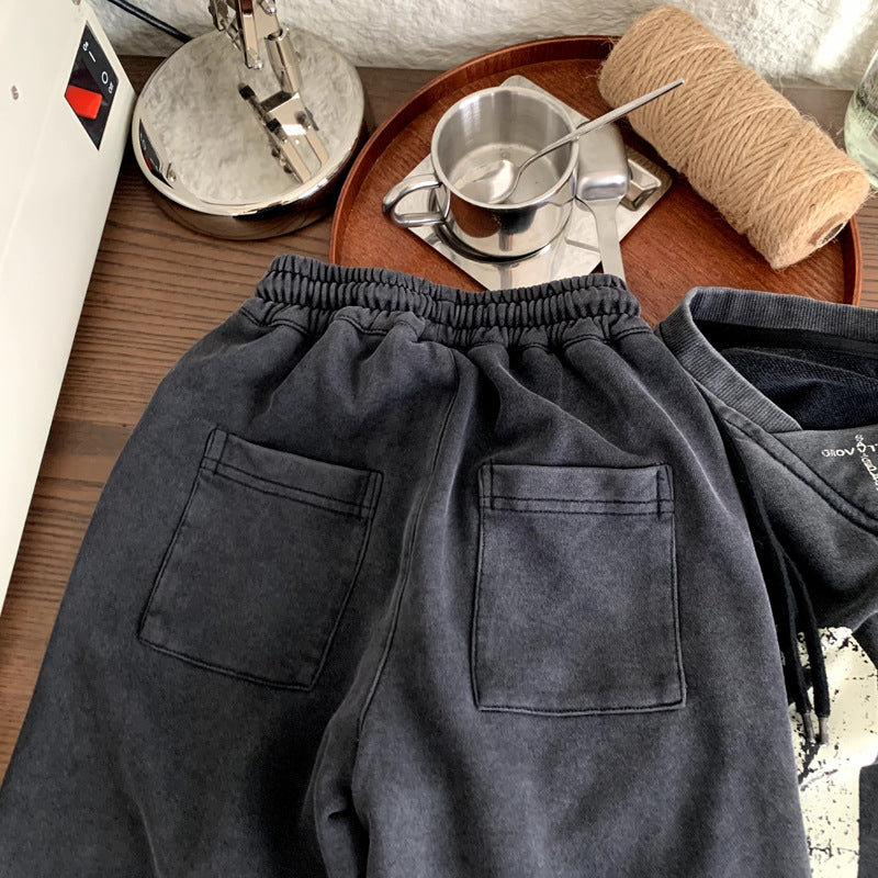 Children's autumn clothes wash off versatile sports pants