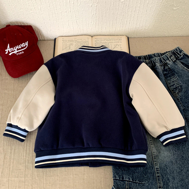 Color blocked spring and autumn versatile casual jacket