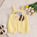 Baby Thin Sleeveless Romper, Cartoon Print, Cute Baby Onesie