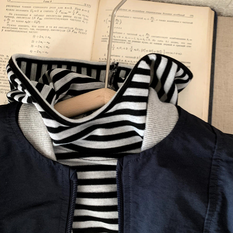 Men's spring and autumn casual loose standing collar jacket
