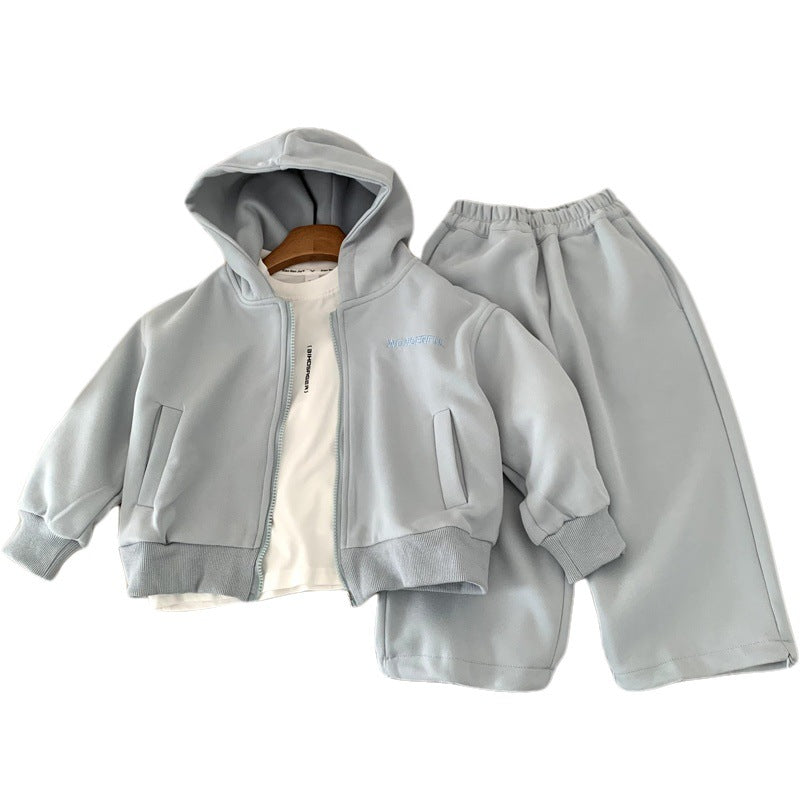 Sports suit children's coat sweatpants two-piece set