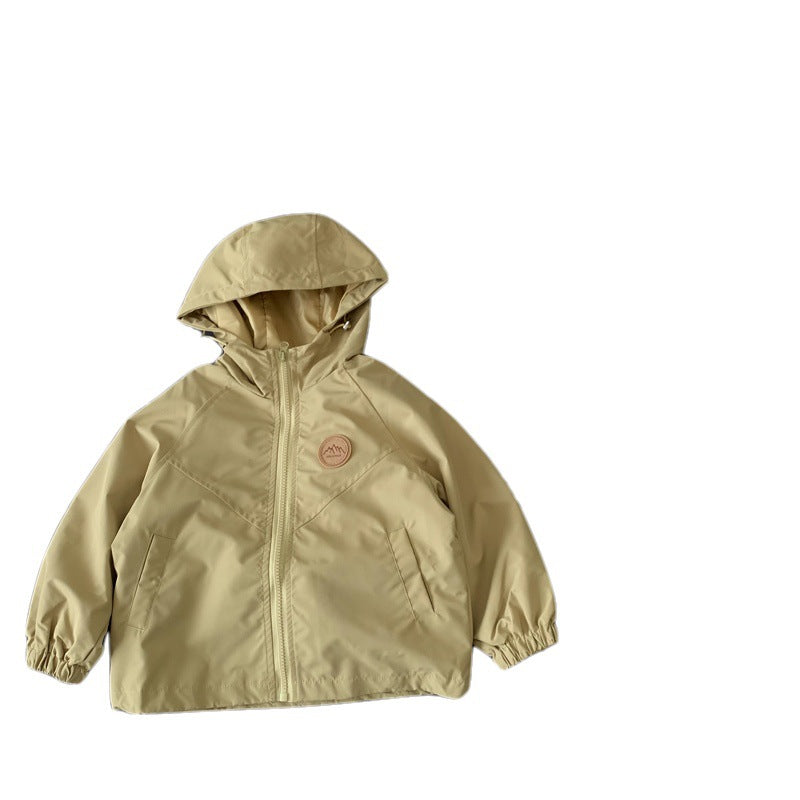 Casual hooded windbreaker for boys in spring and autumn baby jacket