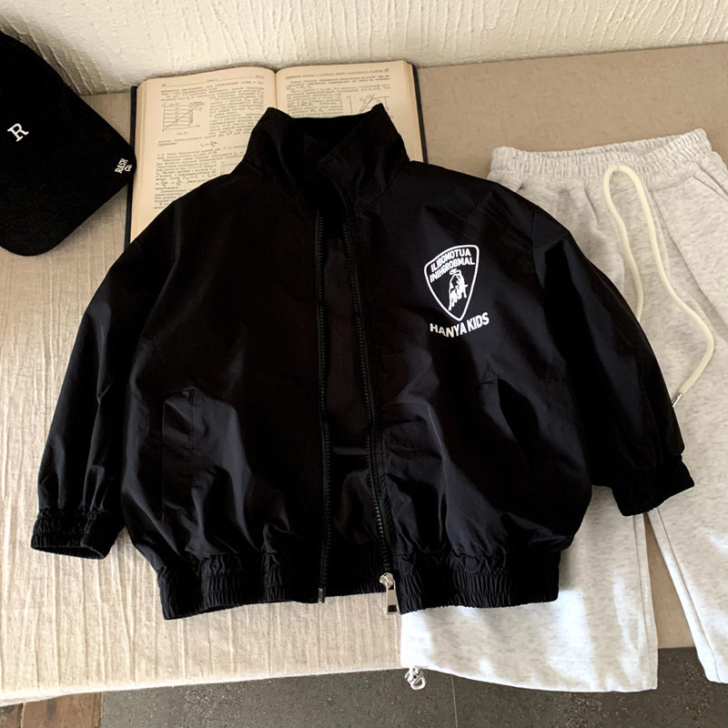 Letter printed waterproof submachine jacket