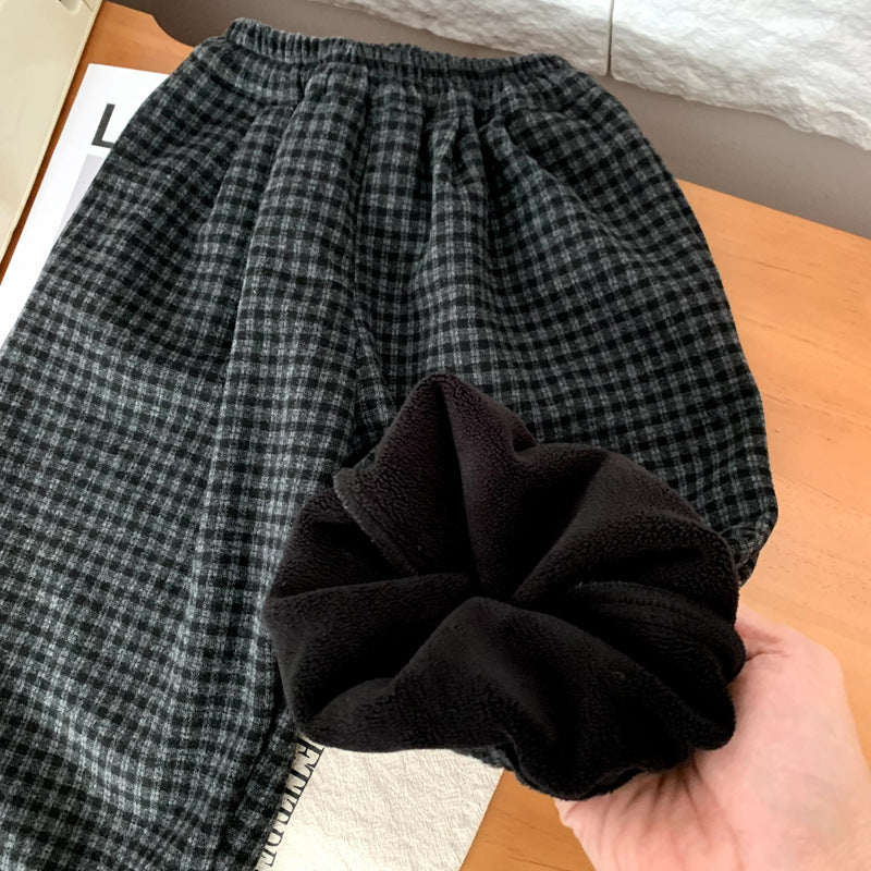 Boys' autumn and winter pants with thickened fleece