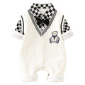 Double-Layer Romper, Baby Boy Outerwear Crawler Suit,  Fake Two-Piece Long Sleeve Bodysuit