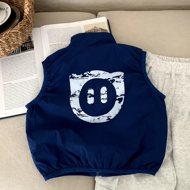 Spring and Autumn Boys' Versatile Outdoor Tank Top Coat