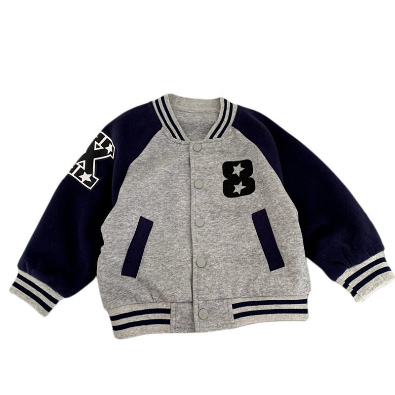 Boys' baseball jacket for spring and autumn wear