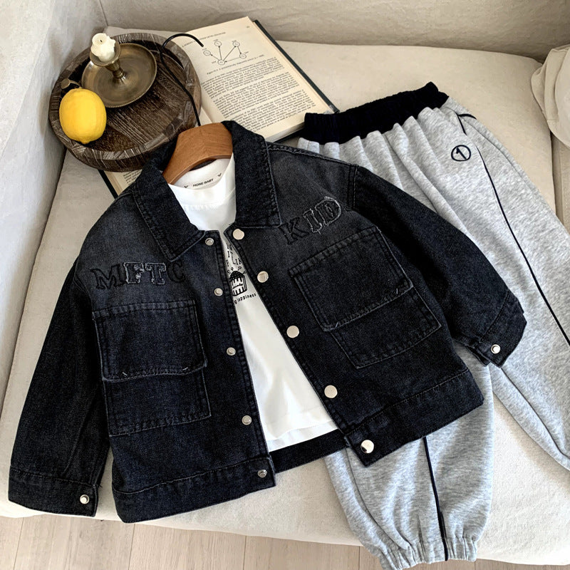 Girls' denim jacket versatile gradient jacket