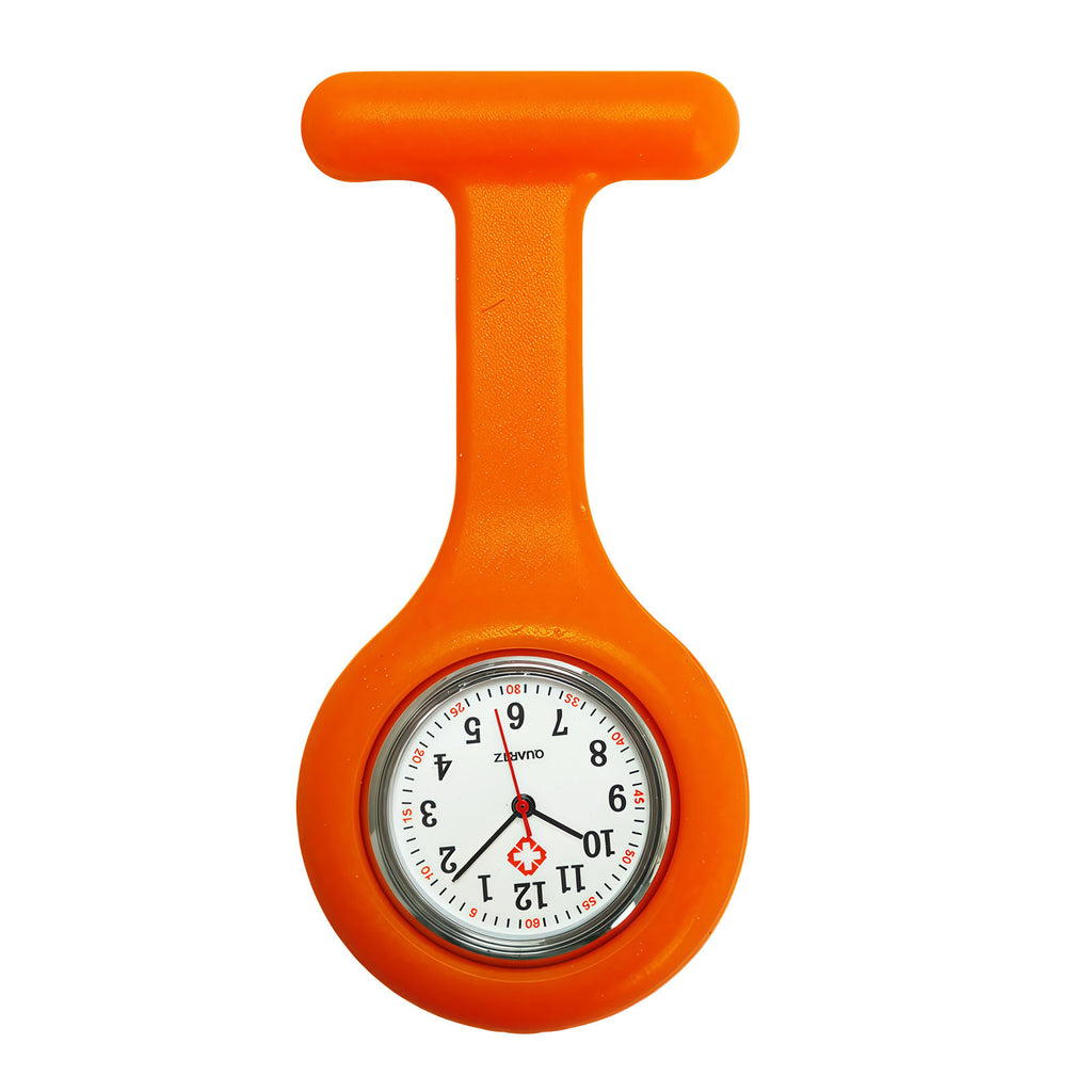 Colorful Silicone Nurse Solid Color Student Exam Pocket Watch Simple Chest Watch Round