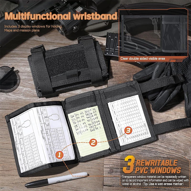 Tactical Arm Map Holder – Military Wrist Sleeve for Maps, Cards & Notes, Ideal for Range & Field Use