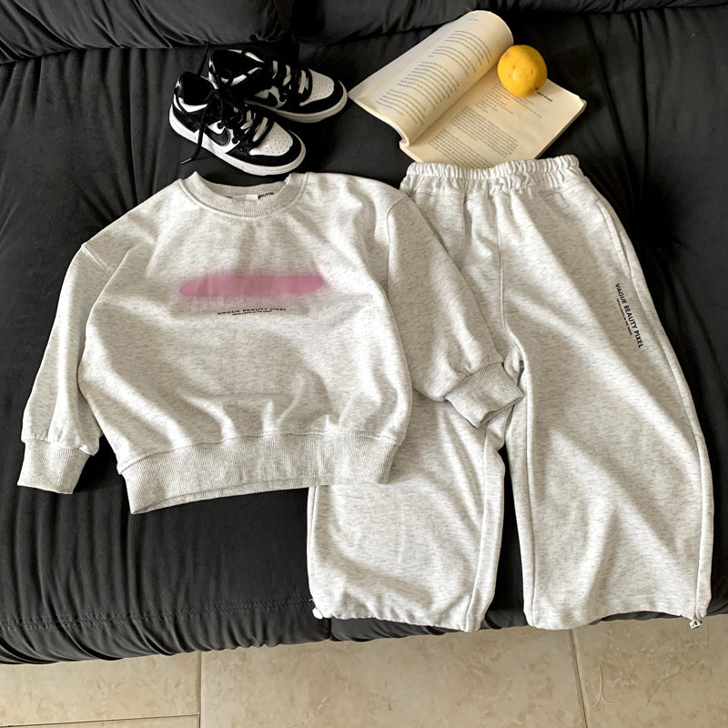 Loose sweatshirt girls' sweatpants two-piece set