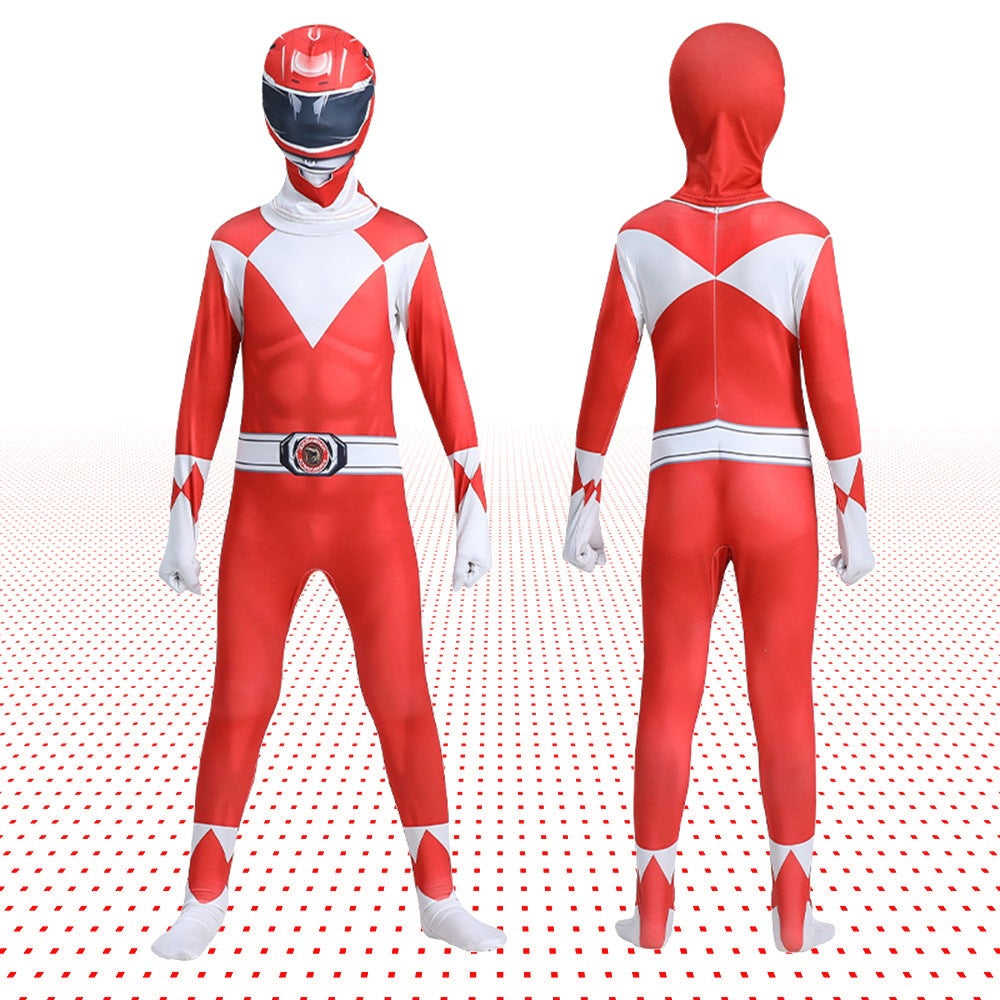 Dino Team Bodysuit Cosplay Costume Full Coverage Elastic Printed Suit Halloween Stage Performance Outfit