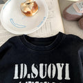 Letter printed baby girl's loose fitting fake two-piece hoodie