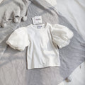 Girls Lantern Sleeve T-Shirt Dress Kids Sweet and Cool Knit Top