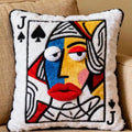 Cartoon Embroidered Square Pillow - Soft Quirky Big Eyes Game Cushion, Decorative Plush Throw Pillow for Home & Bedroom