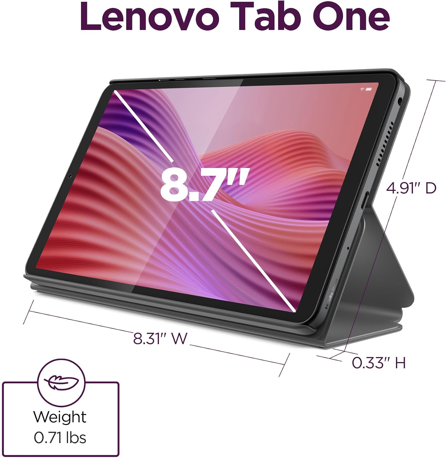 Lenovo Tab One – Tablet 8.7" HD con Funda Incluida