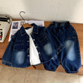 Children's Spring and Autumn Coat Baby Cowboy Two Piece Set