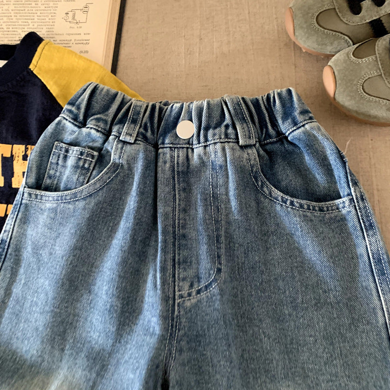 Children's autumn long boys straight leg pants