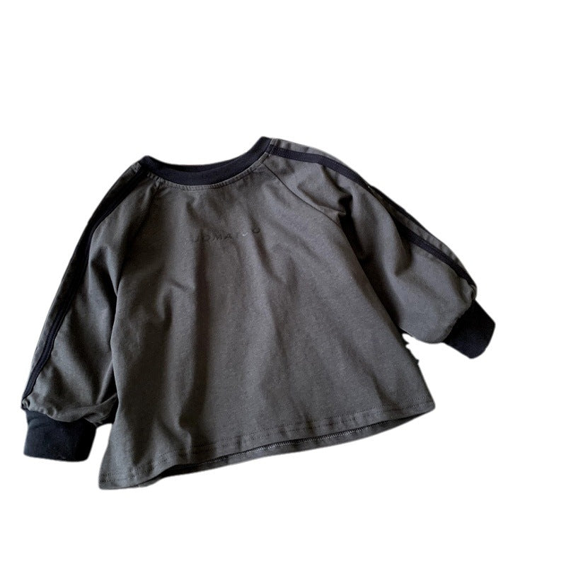 Children's autumn versatile T-shirt top round neck pullover