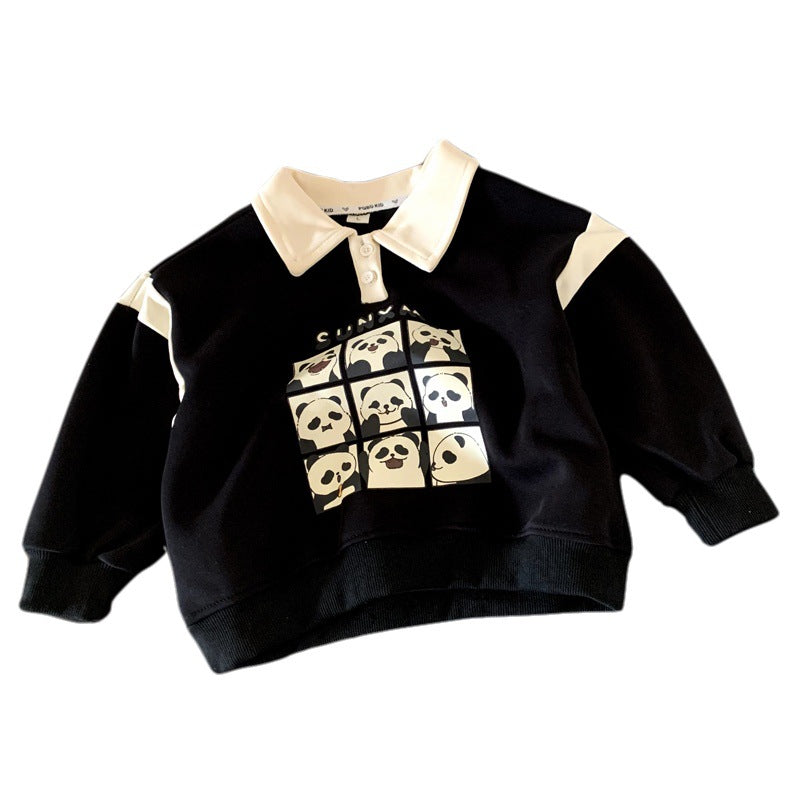 Striped polo shirt baby base shirt girls' top